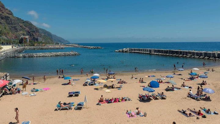 Calheta Beach on Madeira south-west coast