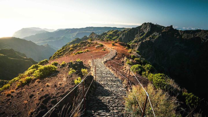 Mountain ridge near Pico Ruivo in Madeira