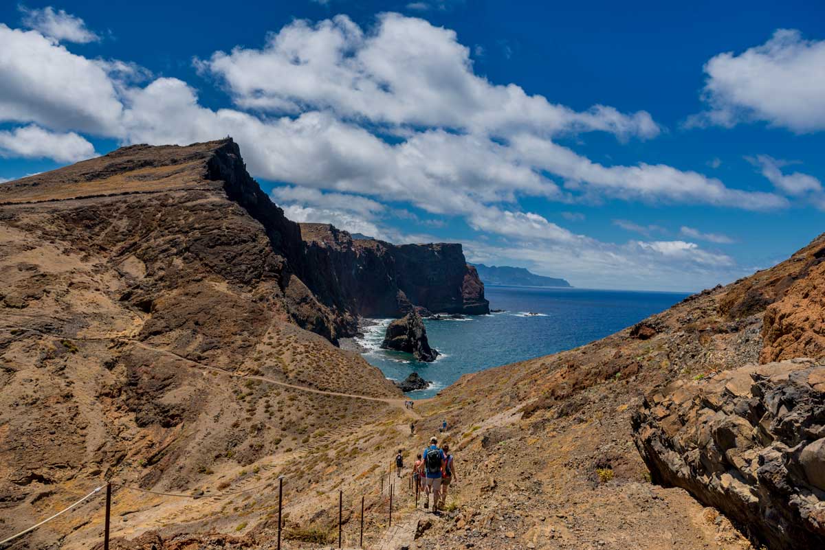 Coastal cliffs on Ponta de Sao Lourenco in Madeira